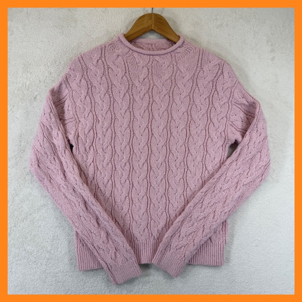 J.Crew Factory Cable Mockneck Sweater Women S Pink Cable Knit NWT CP349